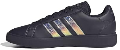 adidas Damen Grand Court Base 2.0 Shoes Schuhe, Aurora Black/Aurora Black/Shadow Violet, 44 EU