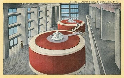 Hydroelectric Turbines, Fontana Dam - Vintage Image