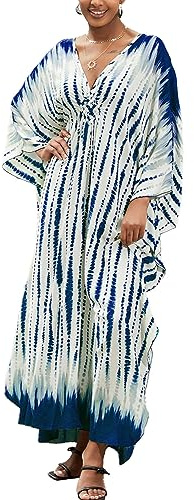 L-Peach Femme Kaftan Maxi Robe de Plage Longue Caftan Boheme Cardigan Kimono