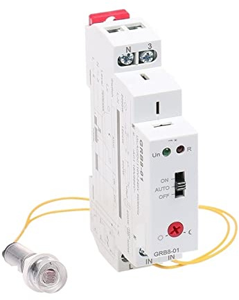 ISSUA GRB8-01/02 Twilight Switch with Sensor AC110V-240V Photoelectric Timer Light Sensor Relay Nicely (Size : GRB8-01 AC110-240V)