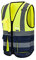 Chaleco de seguridad Reflectante Alta visibilidad Ropa de trabajo Cremallera Multibolsillos Amarillo Azul marino