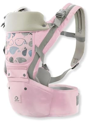 SONARIN Ergonomische 3-in-1 Babytrage mit Hüftsitz,Multifunktionale Atmungsaktive Babytragetasche Kindertrage Baby Tragesystem ab Geburt 0-36 Monate,Bauchtrage Rückentrage(Rosa)