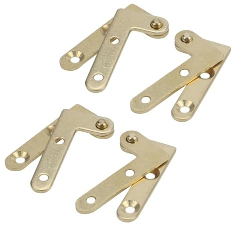 T Tulead 4 x Türscharniere in L-Form, verstecktes Kupferscharnier, 180 Grad, für Schrank, Fenster, goldene Scharniere mit Schrauben, (ADD03714)