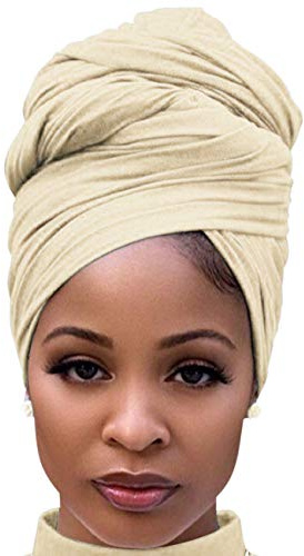 DRESHOW Haarwickel für Schwarze Damen Schal Turban Langes Haar Kopfwickel Schal Kopftuch Weiche Stirnband Schals Gap