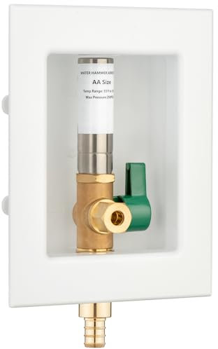 Lidertik PEX-B Spülmaschinen-WC-Auslaufkasten mit Edelstahl-Hammerfeststeller, Einlass 1,27 cm Crimpzapfen PEX-B F1807 x Auslass 3/8 Zoll Kompression LI-MTH-621