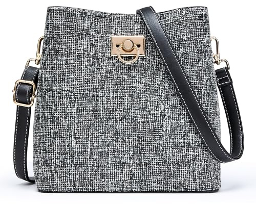 KALIDI FANCY FOREST Kleine Umhängetasche Damen, Leder Crossbody Bag Damen, Stylische Handtasche mit Verstellbarem Gurt