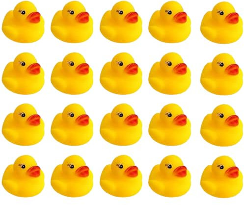 Anatra di Gomma,Paperelle da Bagno 20 Pezzi Mini Anatre Gialle Giocattoli da Vasca Mini Anatre Galleggianti e Scricchiolanti per Doccia/Compleanno/Forniture per Feste