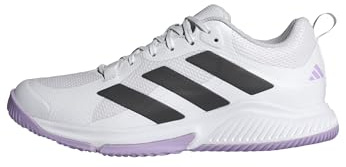 adidas Damen Court Team Bounce 2.0 Shoes, Cloud White/Core Black/Powder Plum, 49 1/3 EU