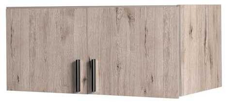 Lomadox Schlafzimmer Aufsatzschrank für Kleiderschrank 2-türig, 92cm breit, Eiche, SELAWIK-166