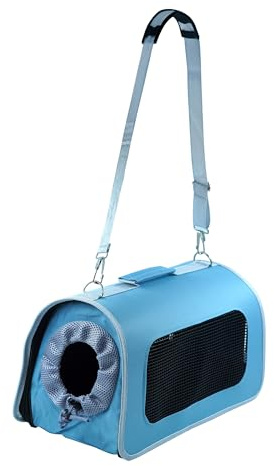 Transportadoras Gatos Trasportín Gatos Portátil y Transpirable Bolsa para Mascotas Perros Gatos Animales Color Aleatorio (6371-AZUL)