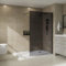 NRG 1000 x 1950mm Bathroom Wet Room Screen Panel 8mm Smoked Easy Clean Glass Black Framed Walk in Shower Enclosure