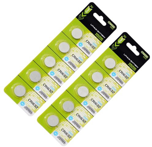 Avejjbaey 10 pezzi / 5 batterie al litio CR1620/CR1632/CR1616 3 V, protezione contro le perdite, design al litio per dispositivi