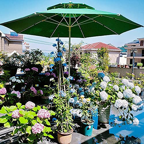 Sombrilla de exterior de doble capota, para jardín, de 2,5 m, inclinable, redonda, con protección UV, tela Oxford impermeable, para playa, pabellón, balcón, terraza o mercado, sin base, color rojo.