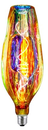 Suprema, Lampadina LED Decorativa Giant, Dimmerabile, Luce Calda, Attacco E27 (Rainbow bottiglia)