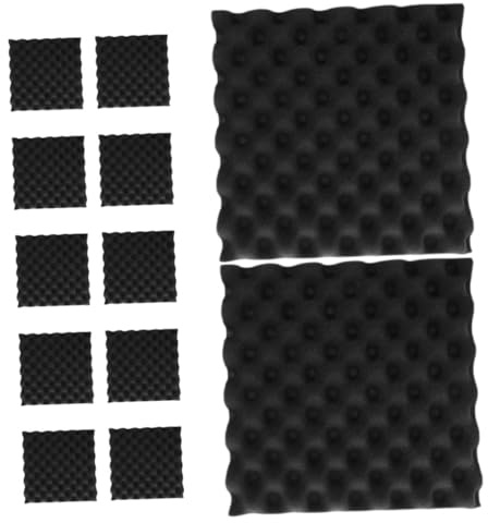 Mikikit Panneaux Insonorisants en Polystyrène Ignifugé 12 Pièces 30x30 Cm, Mousse Acoustique Ondulée Absorbant Bruit, Isolation Phonique pour Studio D’enregistrement et Home Cinéma