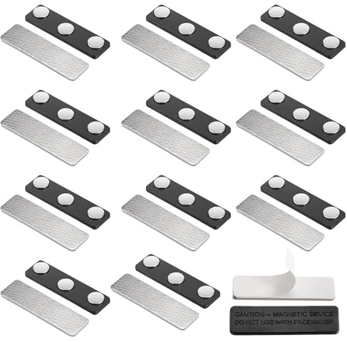 leruiyezs 12 Paires Badge aimanté pour Rideaux, Aimant Rideau magnétique, d'aimants avec adhésif, Accessoire Pratique pour Fixer Stores, moustiquaires et Rideaux, Aimant pour moustiquaire,45 mm