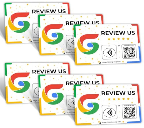 One Tap Only NFC-Bewertungskarte mit QR-Code, kontaktloses Tippen, um Kundenfeedback zu erhalten, wiederverwendbare Smart-Business-Rezensionskarten für Geschäfte, Cafés, Restaurants, um Bewertungen zu
