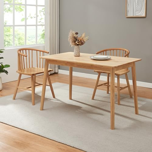 [en.casa] Mesa de Comedor Klijori Mesa de Cocina Rectangular para 4-6 Personas 120 x 70 x 74 cm Madera de Caucho - Natural