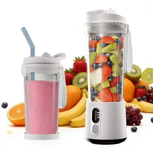 Tragbarer Mixer Smoothie Maker Standmixer - 500ml Mini Mixer, Mini Blender, Smoothie Maker to go, 300 Watt Tragbarer Blender Kleine Entsafter für Saft, Shake Smoothie und Babynahrung