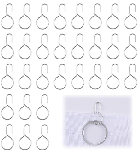 INCREWAY 30PCS Curtain Conversion Hooks, Metal Circle Rings for Converting Grommet Curtains to Sliding Curtain Track Systems