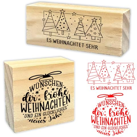 Frohe Weihnachten Schriftzug Holzstempel Für Karten, Anhänger | Weihnachtsstempel Holz, Scrapbooking Und Weihnachtsbasteln