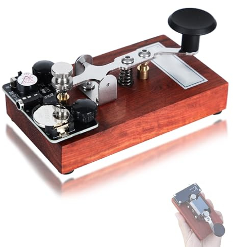 Entraîneur de code Morse, manipulateur télégraphique manuel avec retour sonore et lumineux, outil d'entraînement à la communication radio rétro avec prise jack 3,5 mm et buzzer