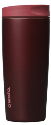 Owala SmoothSip Slider Vaso Térmico, 590ml, Black Cherry | Tapa deslizante antiderrames | Boquilla SmoothSip patentada | Para portavasos | Sin BPA, plomo, ftalatos | Frío y caliente