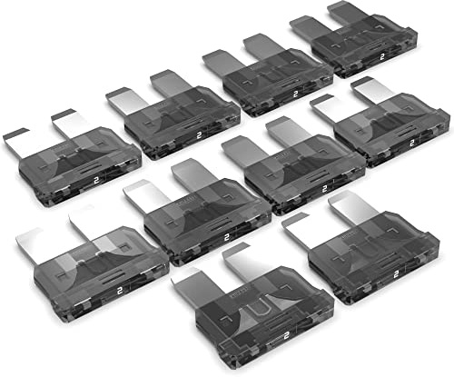 AUPROTEC Standard ATO Flachstecksicherung, 2A Ampere grau, 10 Stück | Einzelverbraucher-Absicherung, 32V/DC-Fahrzeug-Elektrik, ISO 8820-3