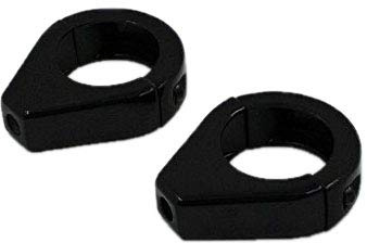 Motorrad Gabel Blinker Relocation Relocator Halterung Schellen Halterung Für Dyna XL Cruiser Chopper (schwarz, 41mm)