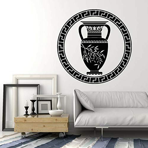 myrockshirt Wandtattoo Aufkleber Antike griechische Vase Olive Branch Griechenland Startseite für alle glatten Flächen UV&Waschanlag