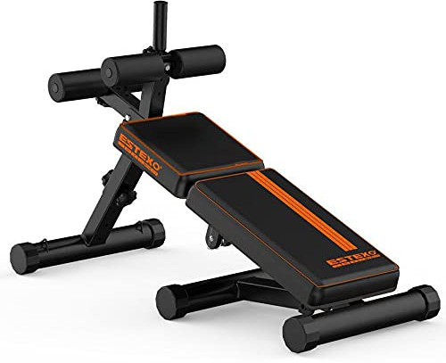 ESTEXO Hantelbank Fitnessbank Trainingsbank Flachbank Sit-Up Bank Lehne verstellbar
