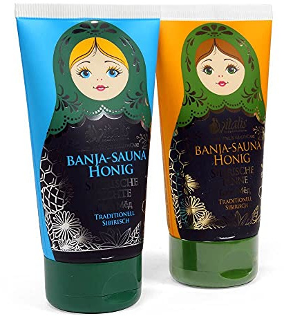 2er Set> Vitalis Banja Saunahonig-Creme 120 ml Tube Sibirische Fichte und Sibirische Tanne