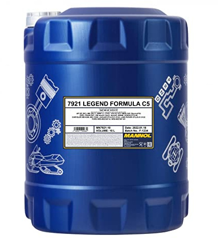 MANNOL 7921 Legend Formula Motoröl 0W-20, ACEA C5, für Ottomotoren, 10L | Bi-synthetisches Motoröl für Benzinmotoren mit Partikelfilter, API SP, MB 229.71, schützt vor LSPI, schneller Kaltstart