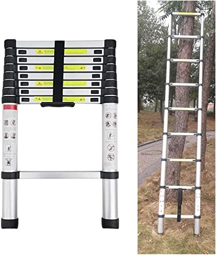 Scala telescopica da 5 m, in alluminio, allungabile, portatile, pieghevole, con scala EN131, portata 150 kg