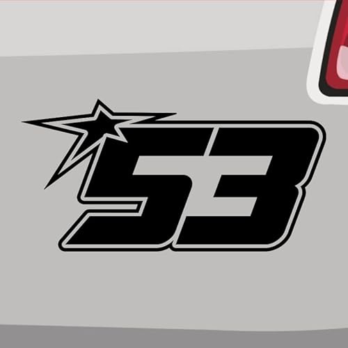 Generisch Startnummer 53 Aufkleber Sticker Auto Zahl MTB Rennen Motorrad Start 10x5cm Farbe: Schwarz