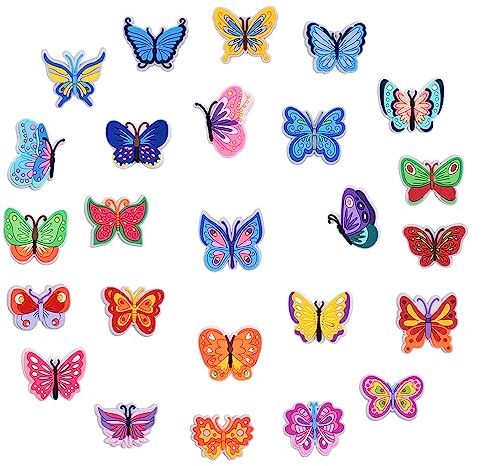 DNGH Schuh Charms Shoe Schuhanstecker Schuhanhänger Schuhe Charm Karikatur Schmetterling für Schuhe DIY Dekorationen Kinderpartys Geschenk