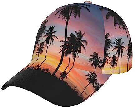 StOlmx Palm Trees Baseball Cap Adjustable Twill Bulk with Ponytail Hole Classic Dad Hat for Men Women Black