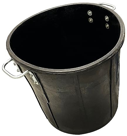 Keli – Cubo de basura 50 L de goma vulcanizada natural: asa de transporte – Calidad profesional – Uso múltiple