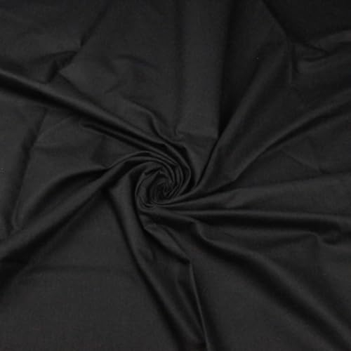 Textrend Baumwollstoff Stoffe Meterware - Stoff zum Nähen - 100% Baumwolle - Weiches Antiallergisches Material - Textilien 1x1.6m - Stoffe Meterware (Schwarz)