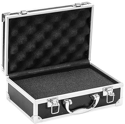 Aluminum Alloy Portable Toolbox, Aluminum Tool Box 25.5x16.5x9.5cm, Flight Case with Padded Foam, Portable Aluminium Case Storage Toolbox Small Parts Organiser