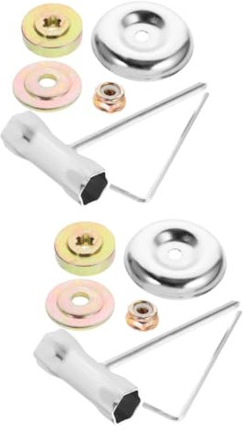 BESPORTBLE 2 Sets Lawn Mower Accessories Mower Metal Disc Grass Trimmer Accessories Mower Attachments Universal Garden Trimmer Fittings Grass Trimmer Wrench Brush Iron Cutting Machine