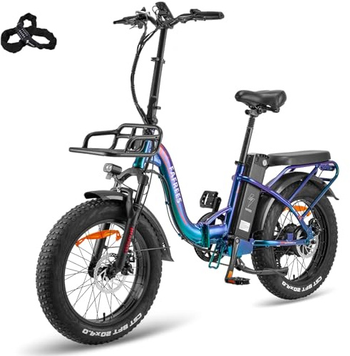 Fafrees F20 MAX E Bike dam vikbar 20 tum 48 V 22,5 Ah batteri 54 N.m, [Officiell ] E-cykel män 150 kg, elcyklar Ebike hopfällbar cykel mountainbike E Fatbike elektrisk (lila)