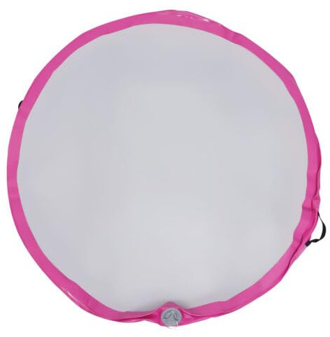 Uppblåsbar sport, yoga, träning, gymnastikmatta med pump, rund lufttrack, matta, tumbling, yogamatta, luftpump för hemmet, gym, träning, träningsmatta, gymnastikmatta, sportmatta, 100 x 10 cm rosa