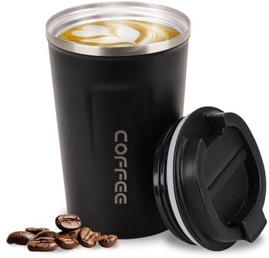 Smarthers Termo Café o Te - Taza Termo Cafe para Llevar, Vaso Termico con Mantenimiento de Frío y Calor 4-6 Hrs, Taza Térmica de Acero Inoxidable BPA Free, Vaso Café para Llevar, vaso termico duradero