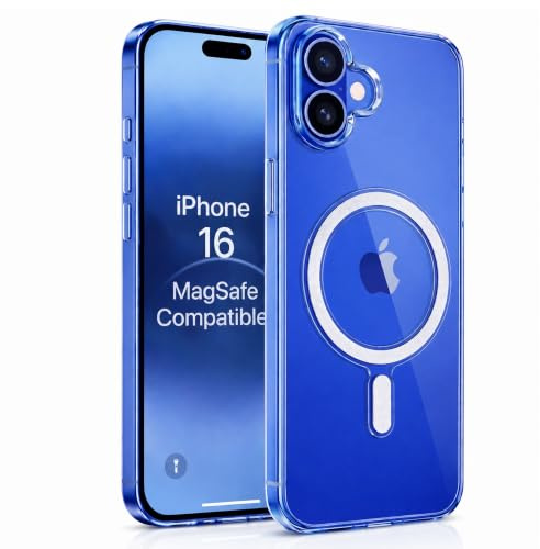 DN-Technology For iPhone 16 Case Clear Magnetic [Compatible with MagSafe] | Non-Yellowing, Shockproof, Slim Transparent Protective Phone Case Cover, 6.1 Inch