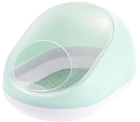 Milageto Sandbad-Toilette für Hamster, Miniatur-Haustierbett, Badehaus für Kleintiere, Hamsterhaus, Chinchilla-Lebensraum für Rennmäuse, Kleintiere, Grün Und Weiß
