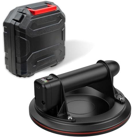 Sollevatore a vuoto elettrico da 8 pollici, autoaspirante con display digitale, aspiratore in vetro e sollevatore per piastrelle, portata superiore a 280 kg, per superfici opache e lisce