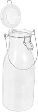 PRETYZOOM Frascos De Vidrio Para Almacenar Alimentos Reutilizables Con Tapa Hermética Para Leche Té Capacidad De Color Transparente Para Refrigerador y Cocina