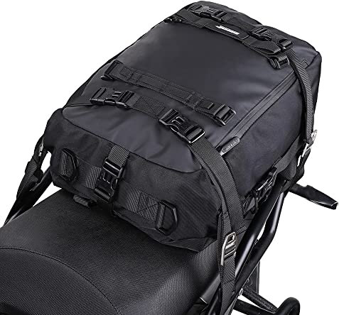 ENJOHOS Borsa Moto Posteriore 10/20/30L Zaino Moto Impermeabile Borsa Sella Motos Multifunzionale Borse Portapacchi Serbatoio Portaoggetti Motos Modulare Brose da Viaggio per Motocicletta, Nero-20L