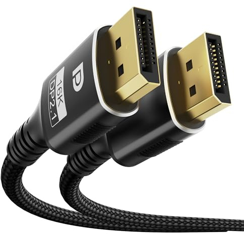Anehmeta 16K DisplayPort Kabel 2.1 3M, 80Gbps DP 2.1/2.0 Kabel [16K@60Hz,10K@60Hz, 8K@120Hz,4K@240Hz] Unterstützt HDR10, DSC1.2a, G-Sync, FreeSync, HDCP 2.2 für PC, HDTV, Gaming Monitor